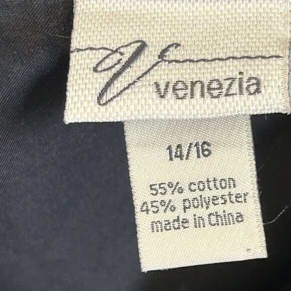 VENEZIA Womens 14/16 Vintage Black Satin Finish Short Sleeve Button Jacket - Picture 3 of 9